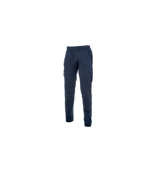 PANTALONE IN FELPA BLU CON TASCONE - XS