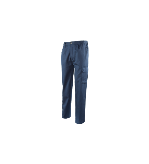 PANTALONE COTONE BLU CON TASCONE - XS