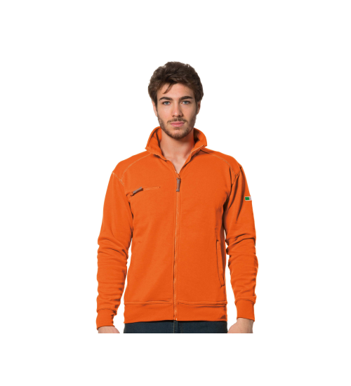 FELPA ZIP LUNGA ARANCIO C/RINFORZI - M