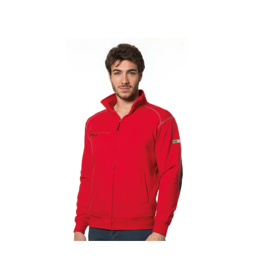 FELPA ZIP LUNGA ROSSO C/RINFORZI - XL