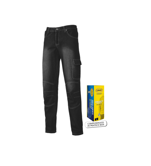 PANTALONE JEANS STRETCH NERO C/TASCA - 54