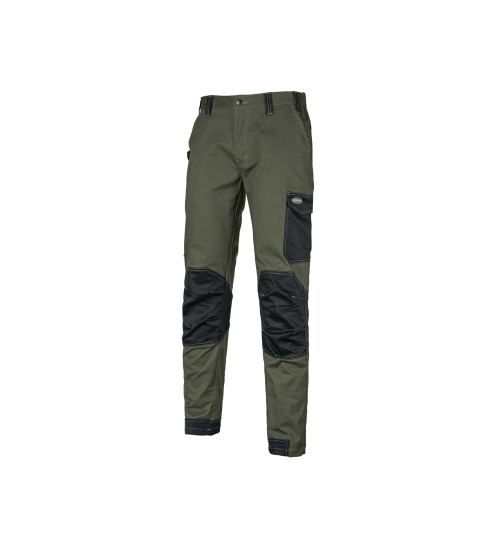 PANTALONE POLYCOTONE STRECTH VERDE/NERO RINFORZATO - M