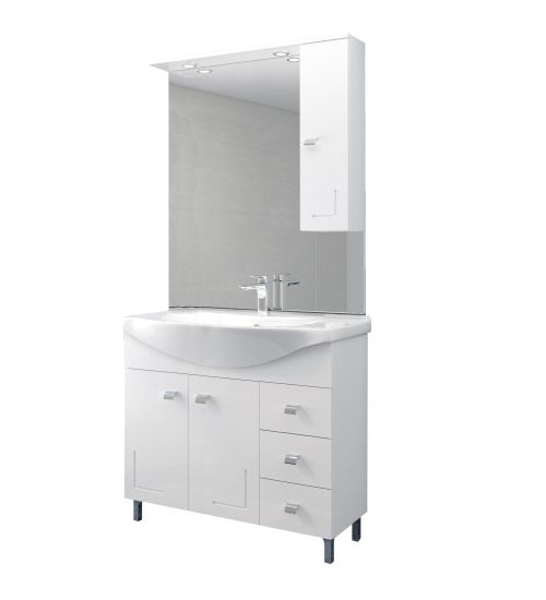 MOBILE BAGNO BIANCO EVA CM.105 COMPLETO DIM. 106X50X193H CM