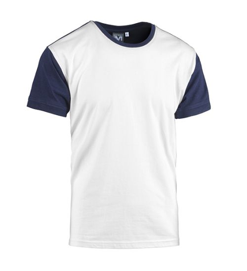 T-SHIRT COLLEGE BIANCO/BLU NAVY MIS. XL