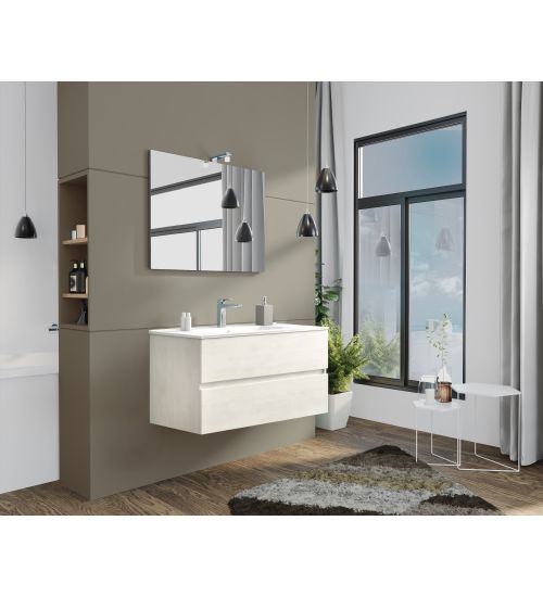 MOBILE BAGNO NEW SPLASH CM.101X44X53 ROVERE BIANCO