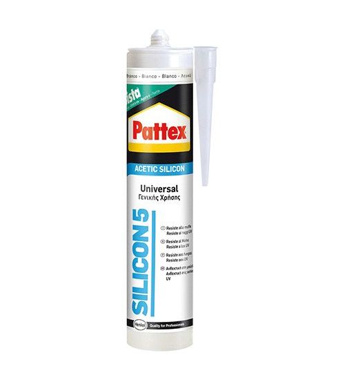 SILICONE ACETICO UNIVERSALE RAL 9010 PURO BIANCO ML 280 PATTEX