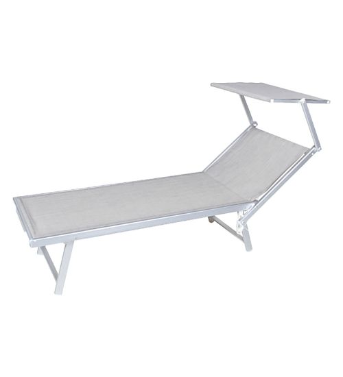 LETTINO SPIAGGIA CON PARASOLE singolo - cm. 186 x 61 x h.38