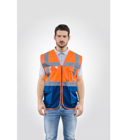 GILET ALTA VISIBILIT ARANCIO/BLU TG. XL