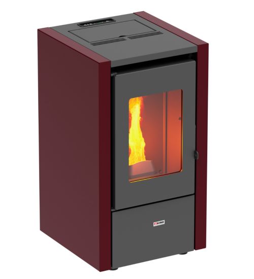 STUFA A PELLET VENTILATA COMPATTA - CLASSE A+ - King 60T Bordeaux