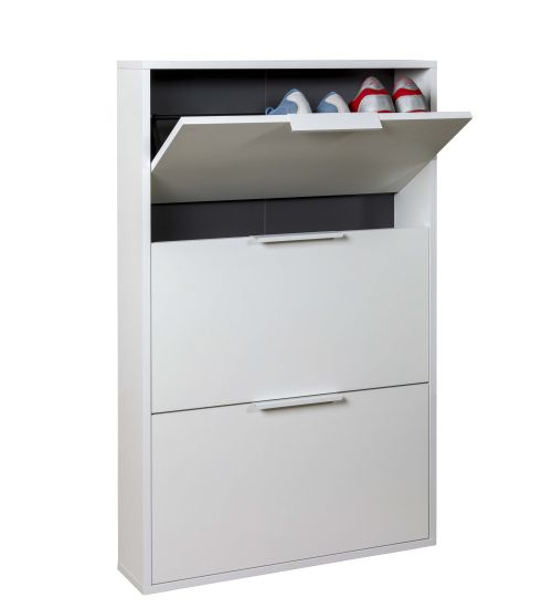 SCARPIERA 3 RIBALTE SLIM CM. 65X15X105 H BIANCO