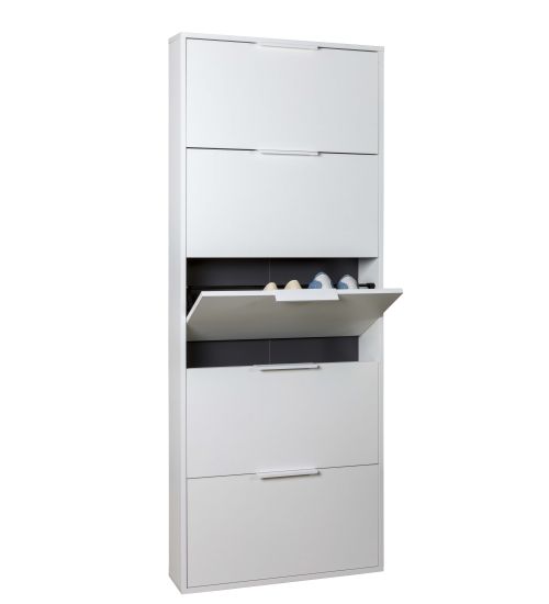 SCARPIERA 5 RIBALTE SLIM CM. 65X15X174 H BIANCO