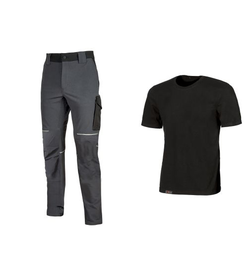 WORKWEAR KIT T-SHIRT+ PANTAL.BLACK/GREY TG.M