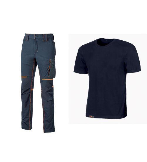 WORKWEAR KIT T-SHIRT+PANTAL.DEEP BLUE TAGLIA XXL