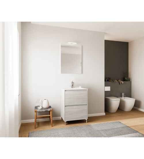 MOBILE BAGNO LISBONA 2 ANTE 60 ROVERE GRIGIO