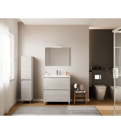 MOBILE BAGNO LISBONA 2 ANTE 80 ROVERE GRIGIO