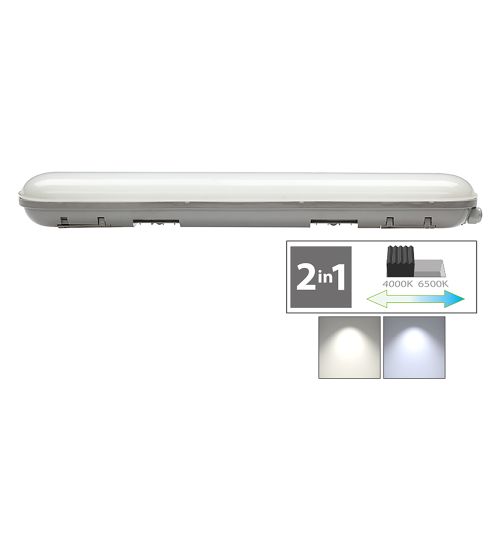 PLAFONIERA DOPPIO TUBO LED DIMMERABILE 2 x 48W - 4000/6500K mm.1200 x 100 x 70 mm