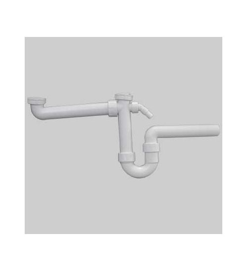 SIFONE 2 VIE BIANCO PER LAVELLO - diam. 40 x 1"1/4