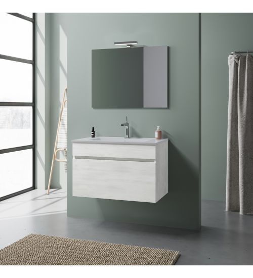 MOBILE BAGNO BOGOTA CM. 80 SOSPESO ROVERE BIANCO