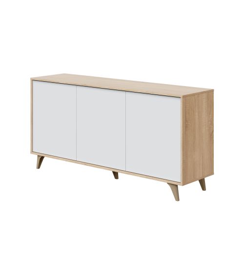 KIT CREDENZA 3A CM 154X40X75H ROVERE BIANCO