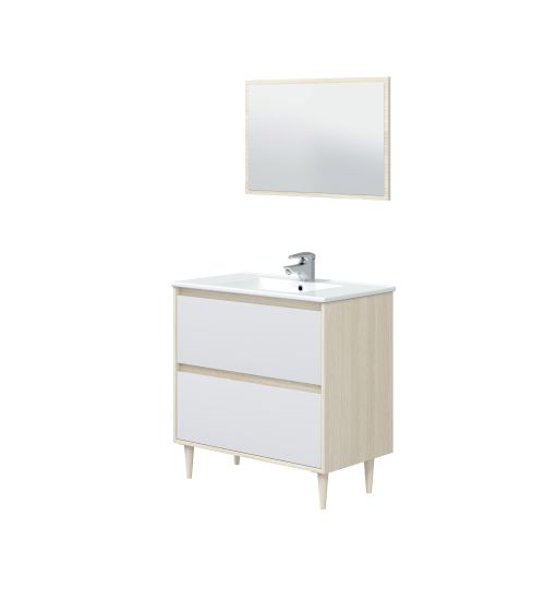 KIT MOBILE BAGNO VERONA CM 80X45X80H ROVERE BIANCO