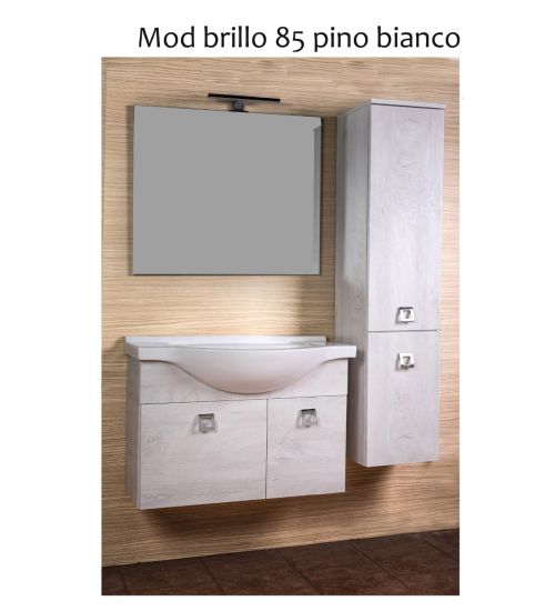 MOBILE BAGNO SOSPESO BRILLO 85 CM PINO BIANCO