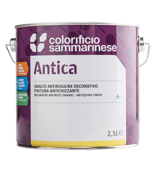 SMALTO ANTIRUGGINE 'ANTICA' Lt. 0,750 grana grossa - grafite pro