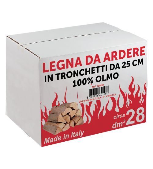 LEGNA DI OLMO DA ARDERE 28 decimetri cubi - in scatola