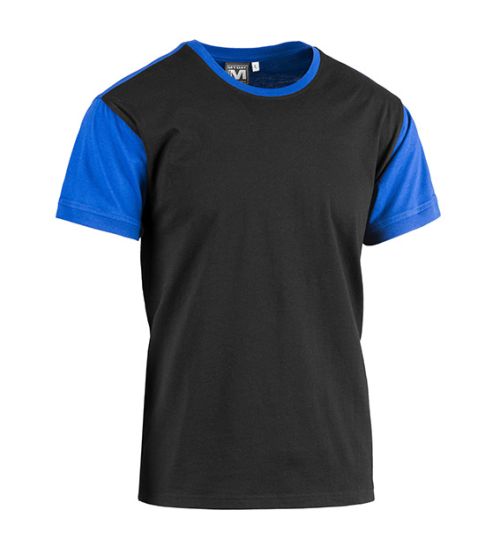 T-SHIRT COLLEGE NERO/ROYAL MIS. L