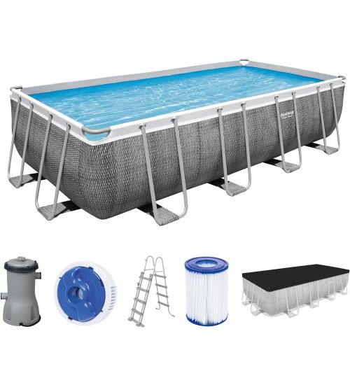 PISCINA FUORI TERRA COMPLETA 56996-  488X244X122H BESTWAY POWER STEEL