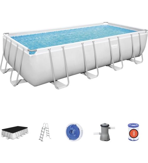 PISCINA CON TELAIO COMPLETA CM.488X244X122H COD.56670 BESTWAY POWER STEEL