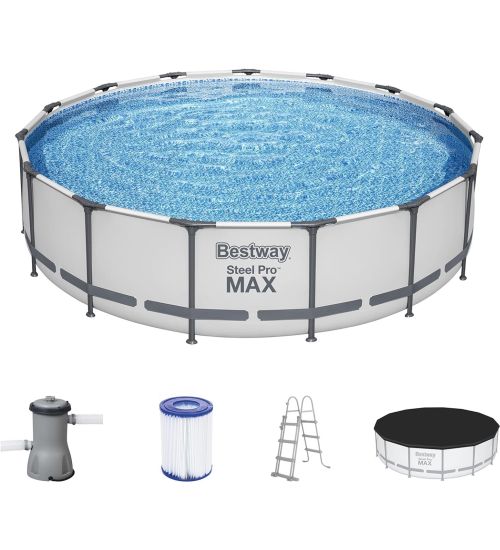 PISCINA ROTONDA 56488 - CM.457X107 BESTWAY STEEL PRO MAX