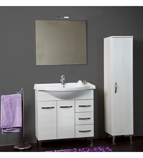 MOBILE BAGNO CLAUDIA COMPLETO COL. BIANCO PORTUNA DIM. BASE 82X35X84 CM