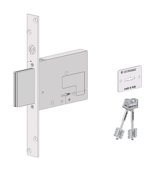 SERRATURA A DOPPIA MAPPA DA INFILARE PER FASCIA PER FERRO '2031' E 70 - 4 mandate / corsa 40 mm