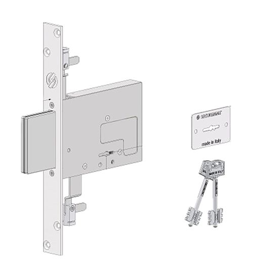 SERRATURA A DOPPIA MAPPA DA INFILARE PER FASCIA PER FERRO '2033' E 70 - 4 mandate