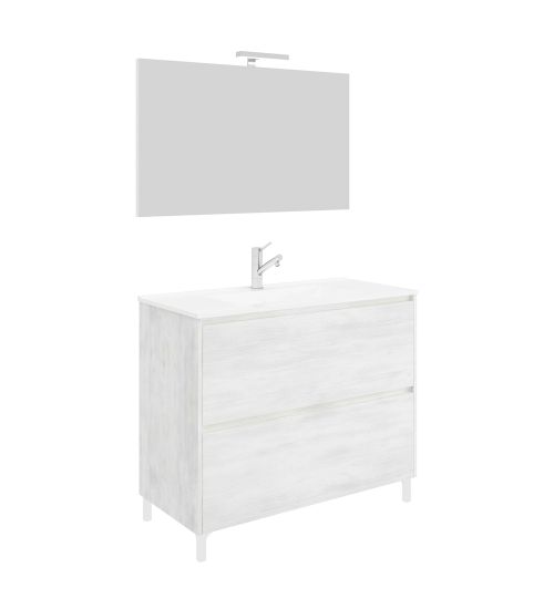 MOBILE BAGNO 'LISBONA' base cm 80 x 47 x h.85 - colore rovere grigio