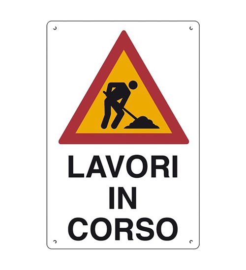 CARTELLO 'LAVORI IN CORSO' cm 40 x 60