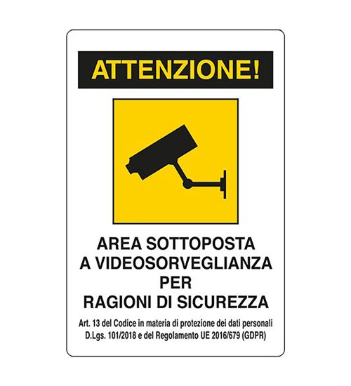 CARTELLO 'VIDEOSORVEGLIANZA' cm 20 x 30