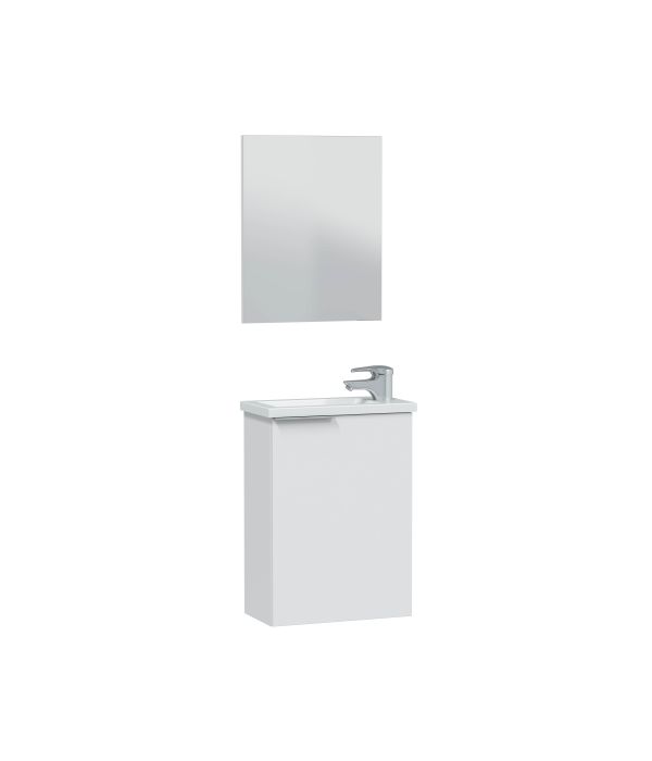 Mobile Lavabo Angolare e Lavabo Autoportante Bianco da 555 mm - Scelta di  Maniglie - Cluo